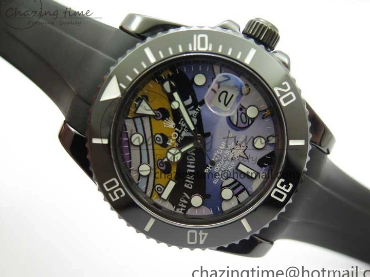 0601 FashionForward Submariner 40mm Black Ceramic 5GF Best Edition Painting Dial on Black Rubber Strap SA 2467